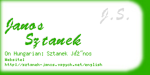 janos sztanek business card